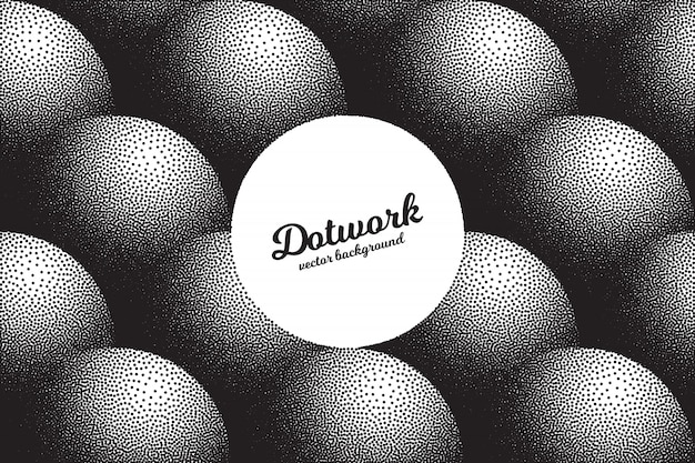 Vector retro dotwork texture abstract background
