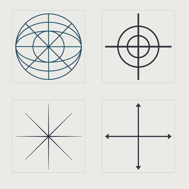 Vector retro futuristic elements for design large set of retro objects for design objects in y2k style