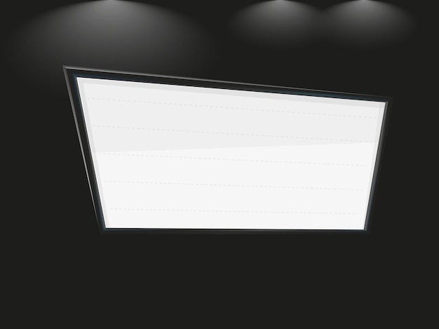 Vector retro lightboxes template with lightbulbs realistic style isolated on black background for party pos
