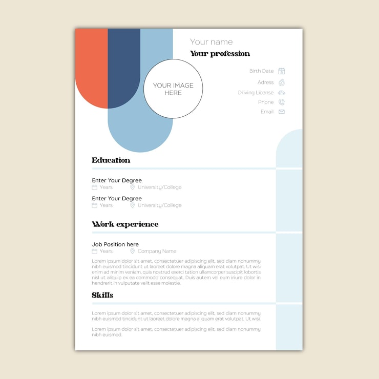 Vector retro minimalist cv template