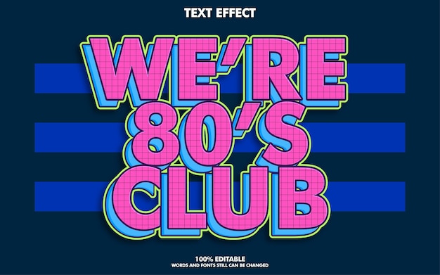 Vector retro pop art editable text effects
