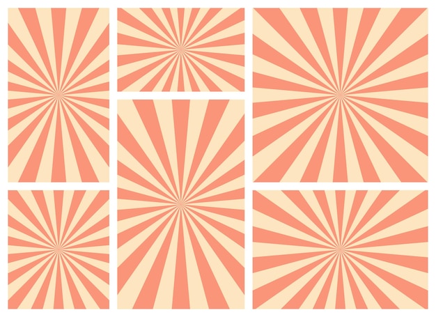 Vector retro rays banner vector illustration isolated on white