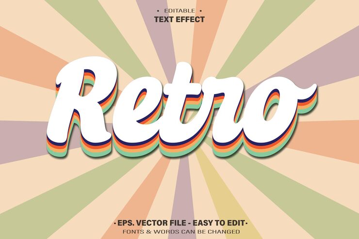 Retro text effect to editable