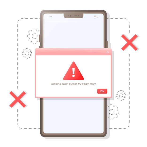 Vector retry needed loading error notification vector