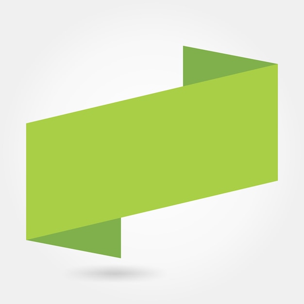 Vector ribbon label banner green design template
