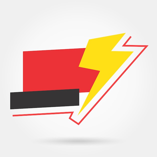 Vector ribbon label banner red design template