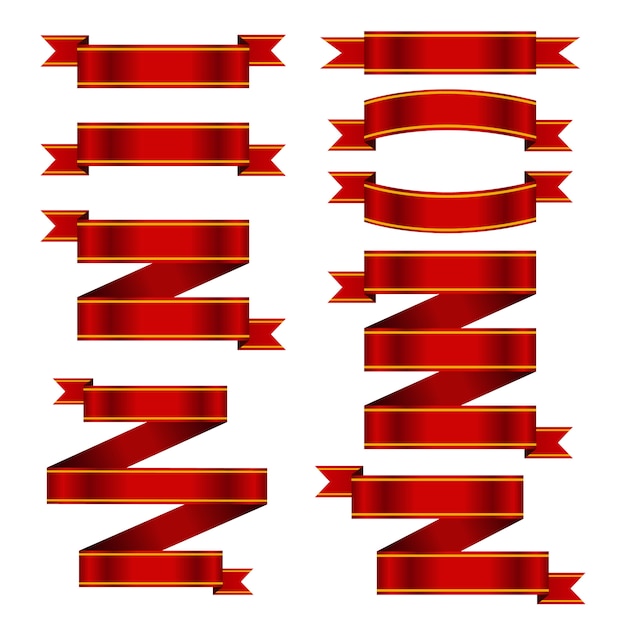 Vector ribbons banners set