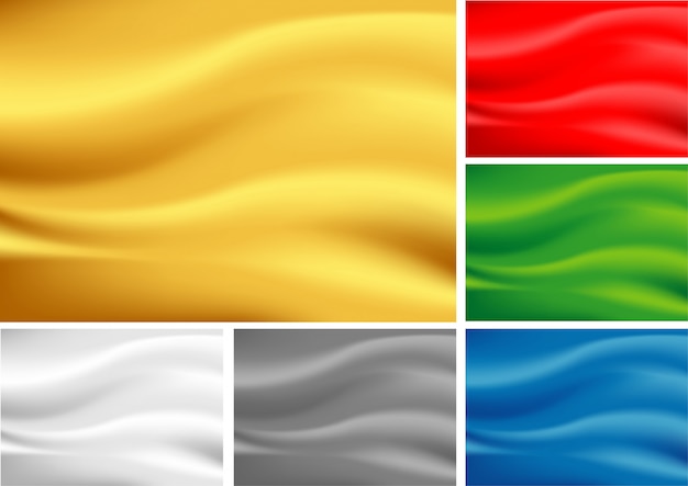 Vector rippling silk background set