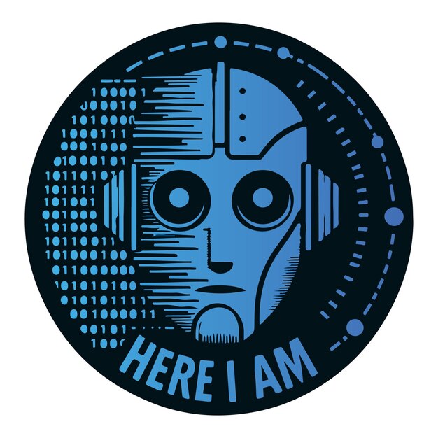 Vector robot of ai binary code vector t shirt design