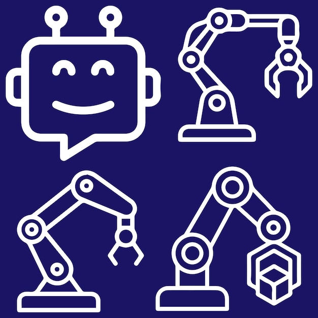 robot elements logo or icon set vector