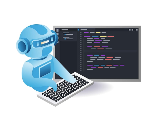 Vector the robot is compiling a programming language