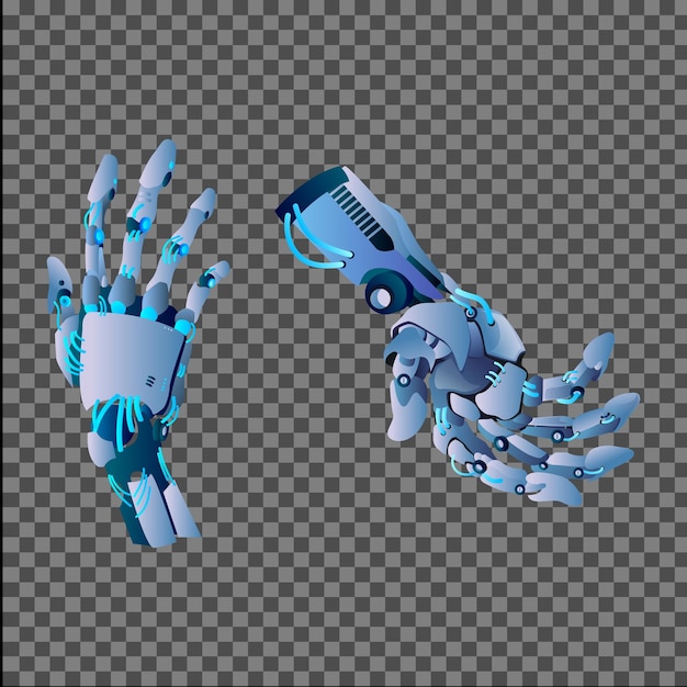 Vector robotic hand icons modern 3d vector file