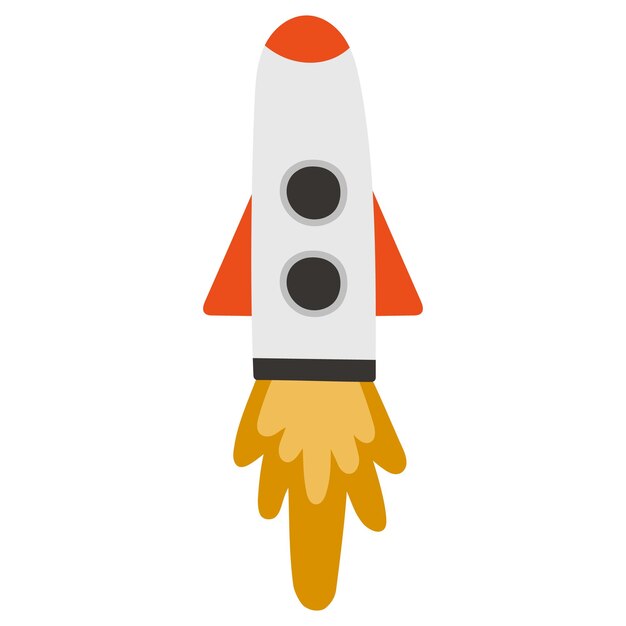 Vector rocket isolated cartoon vector space vector