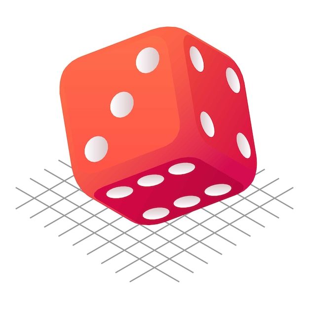 Vector roll dice icon isometric of roll dice vector icon for web design isolated on white background