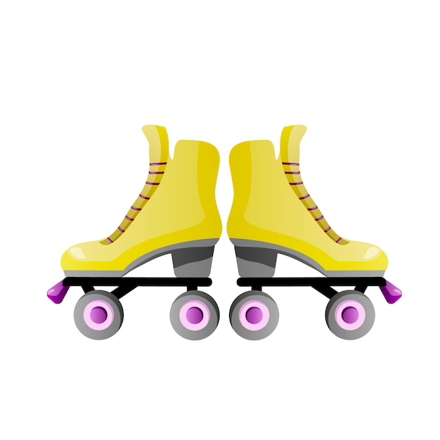 Vector roller skates isolated on a white background colorful vector illustration
