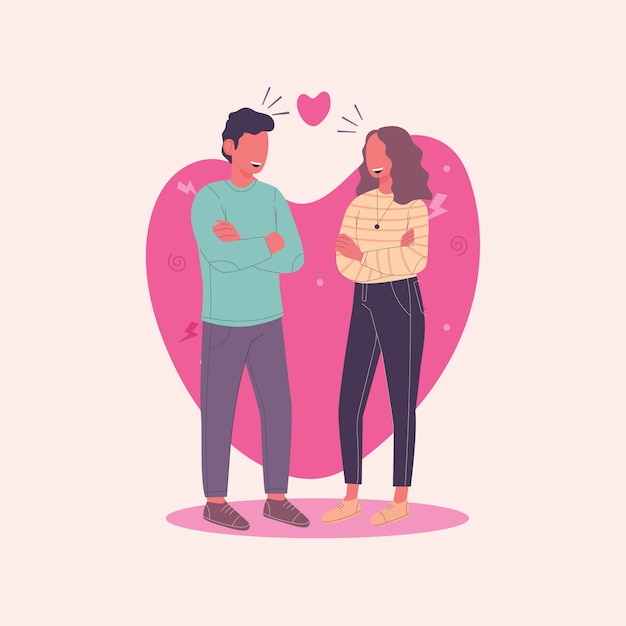 Vector romantic couple illustration concept