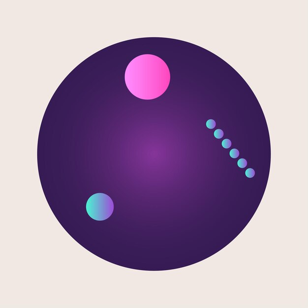 Vector round circle dot icon element shape gradient texture label logo symbol modern nostalgic abstract art