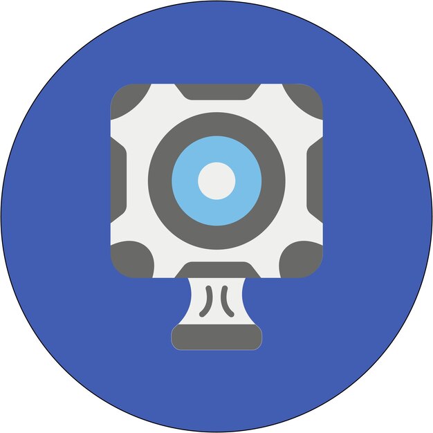 Vector round webcam vector illustration style