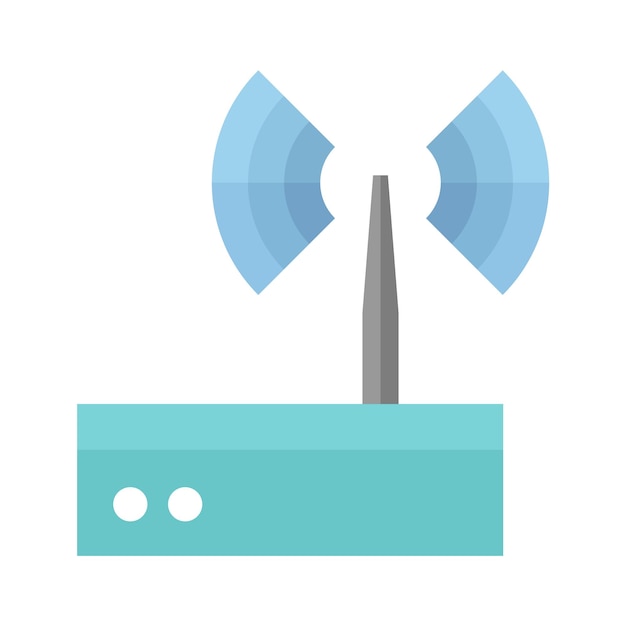 Vector router icon in flat color style
