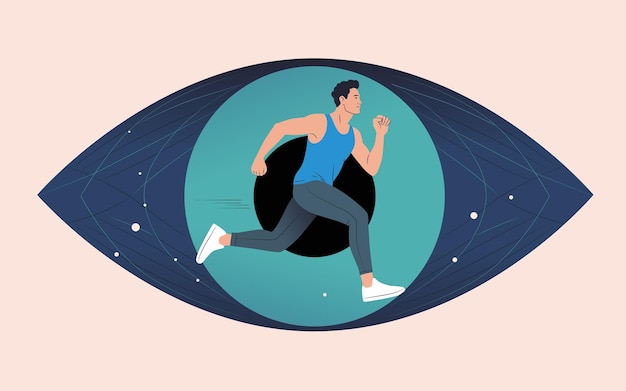 Vector runner symbolising focus and vision