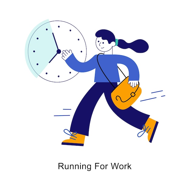 Vector running for work abstract concept vector in a flat style stock illustration