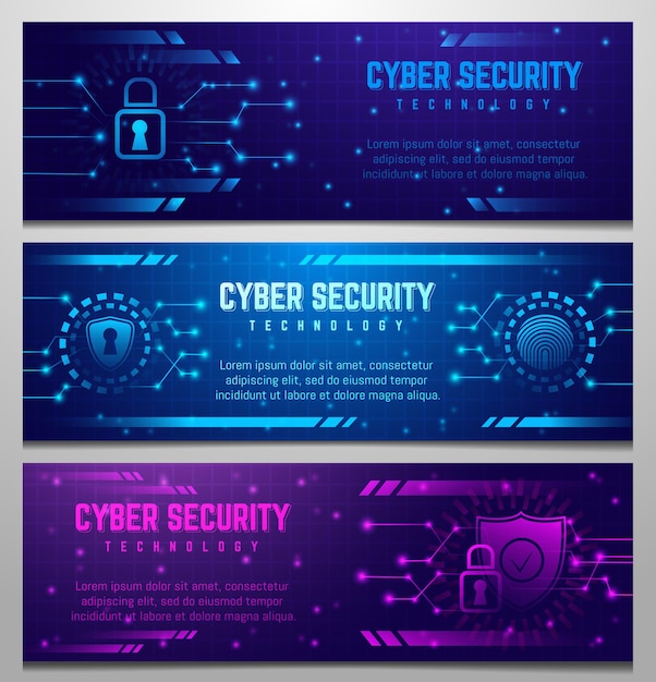 Vector safe internet cyber security banner