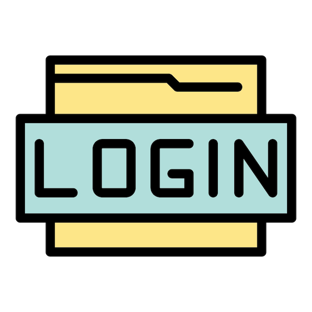 Vector safe login icon outline vector online user web password color flat