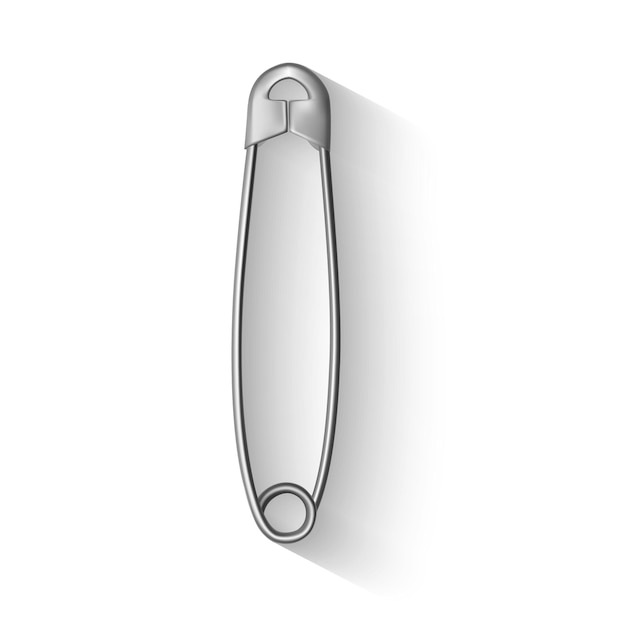Vector safety pin isolated on white background vector illustration