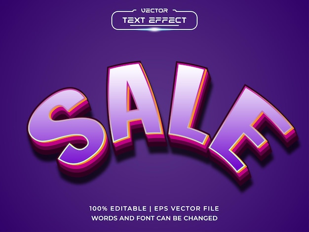 Vector sale 3d editable text effect mockup text