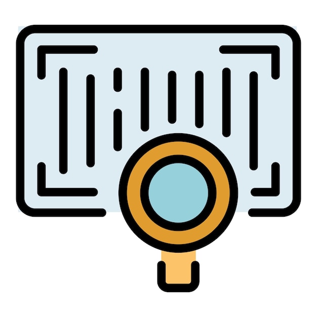 Vector sale qr code icon outline vector scan bar label scanner color flat