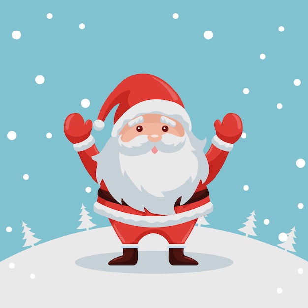 Vector santa claus illustration in the snow