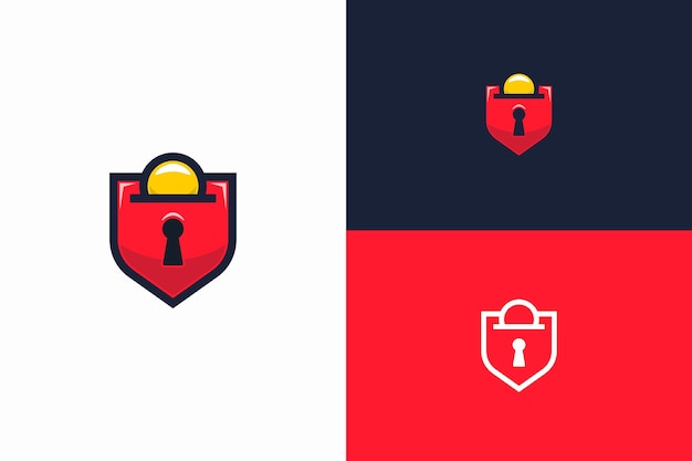 Vector save coin logo with shield shape