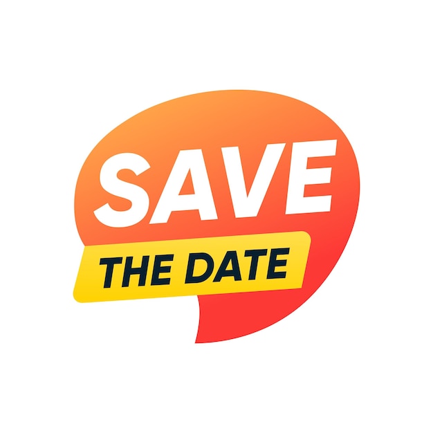 save the date label sign vector design