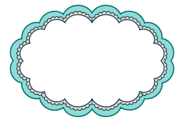 Vector scalloped cloud frame