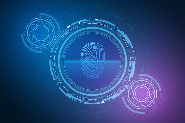 Vector scan fingerprint cyber security and password control through fingerprints access with biometrics i