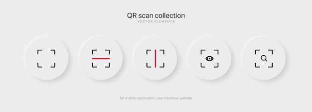 Vector scan qr code icon symbol sign digital scanning read qr code template. qr code for fast payment