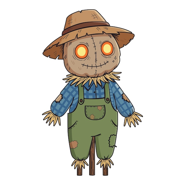 Vector scarecrow halloween illustration