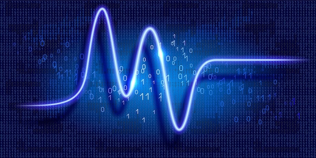Vector schedule tracking of processor status disk monitoring cpu indicator or ram on binary code background
