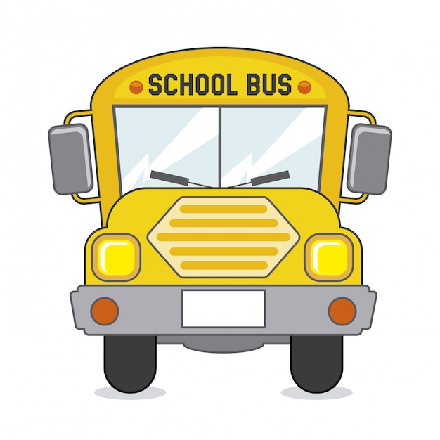 Vector school bus icon over beige background vector illustration 