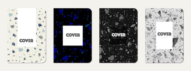 Vector school diary cover design terrazzo abstract