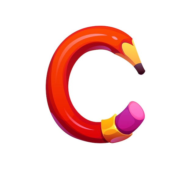Vector school education font graphite pencil c letter