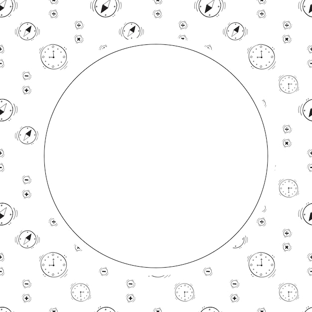 Vector school frame doodle education circle frame hand drawn school and education frame background