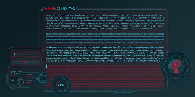 Vector scifi interface of data decoding program