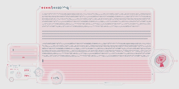 Vector scifi interface of data decoding program