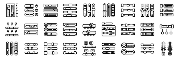 Vector scrollbar icons set collection of linear adjuster icons representing adjusting modifying and customizing