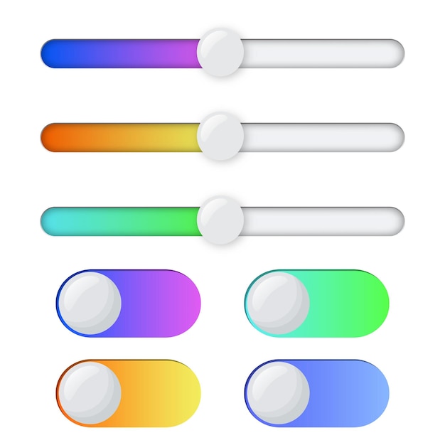 Vector scrollbars website design template scroll bars computer ui scrolling tools vector elements