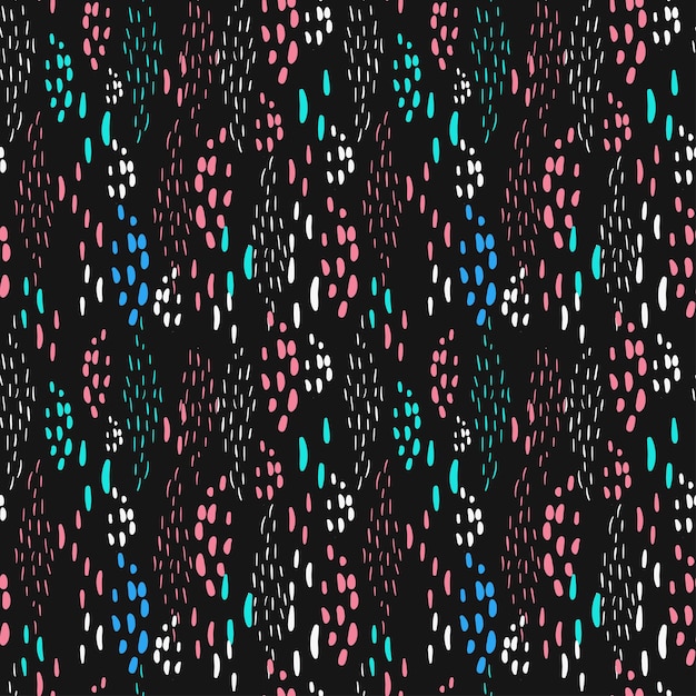 Vector seamless abstract geometric pattern simple background with stripes dots and blobs