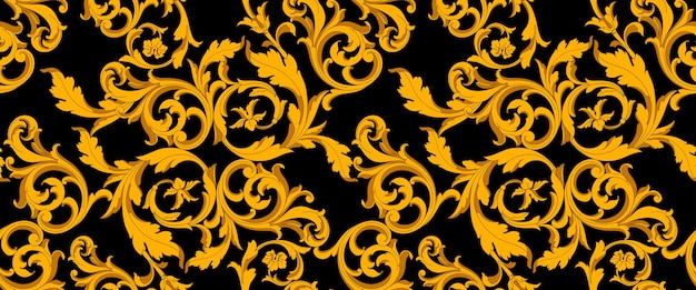 Vector seamless baroque pattern textile print pattern
