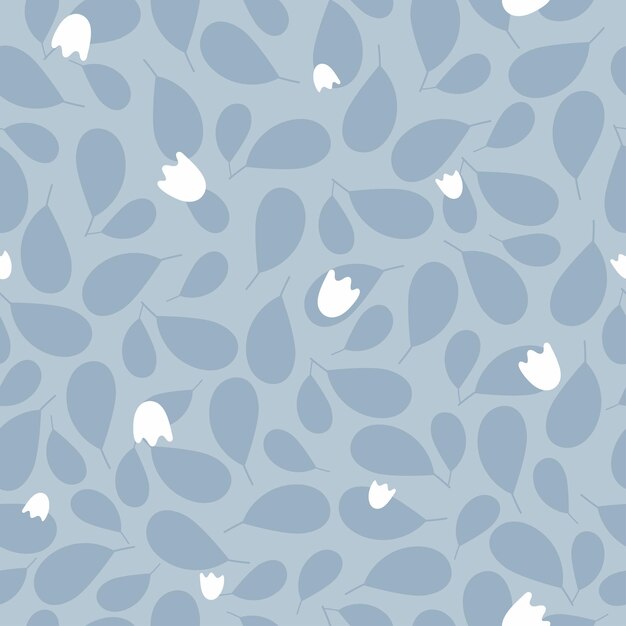 Vector seamless floral pattern in blue color