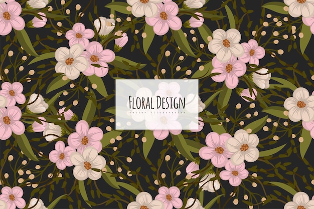 Vector seamless floral pattern in vector background